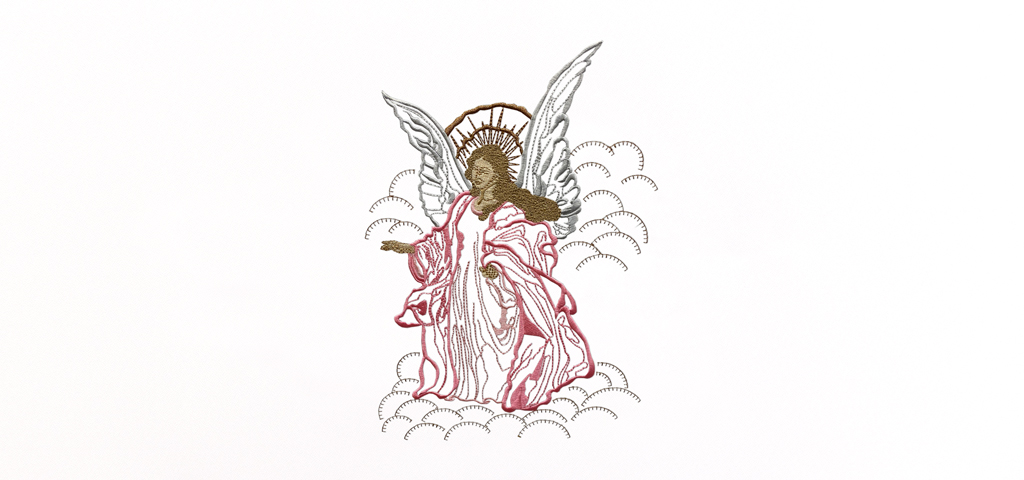 African American Angel White Faux